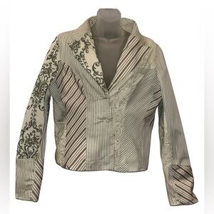 BKE Women’s Multicolor Embroidered Blazer Jacket Large Coquette Girl